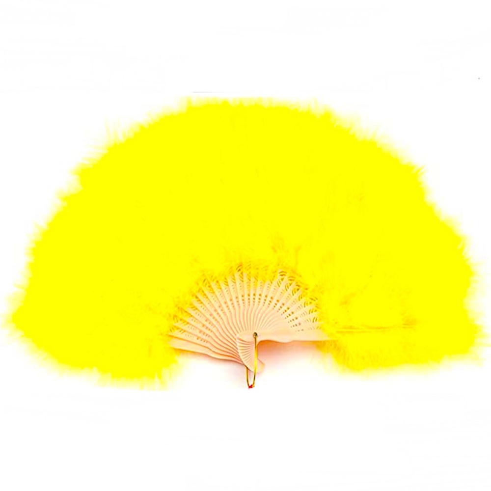 ⚡️FLASH SALE!✨ 💛11" Yellow Marabou💛 Feather Fan ✨NEW✨ looks vintage (style) 🪶